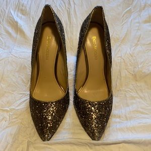 Enzo Eainfiniti Gold Glitter Pump discontinued